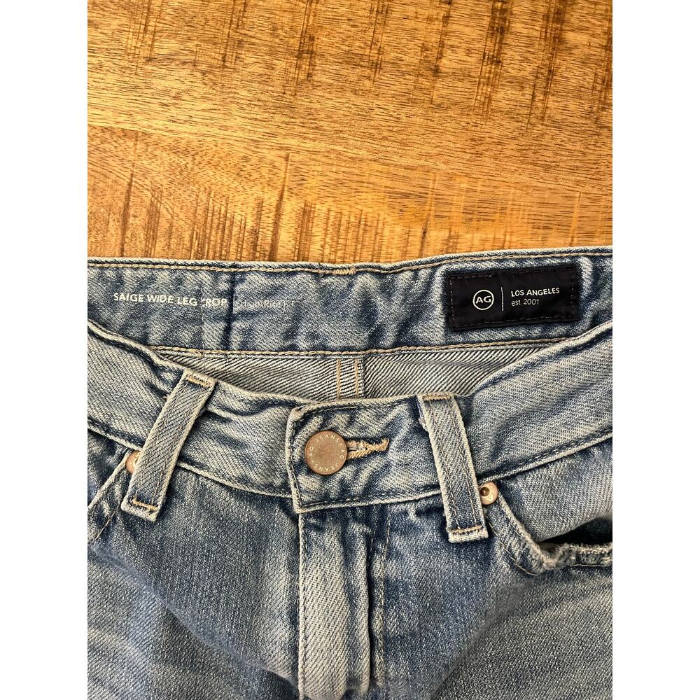 AG Adriano Goldschmied Saige Wide Leg Crop Size 24 High Rise Light Blue Wash 26" - Picture 7 of 15